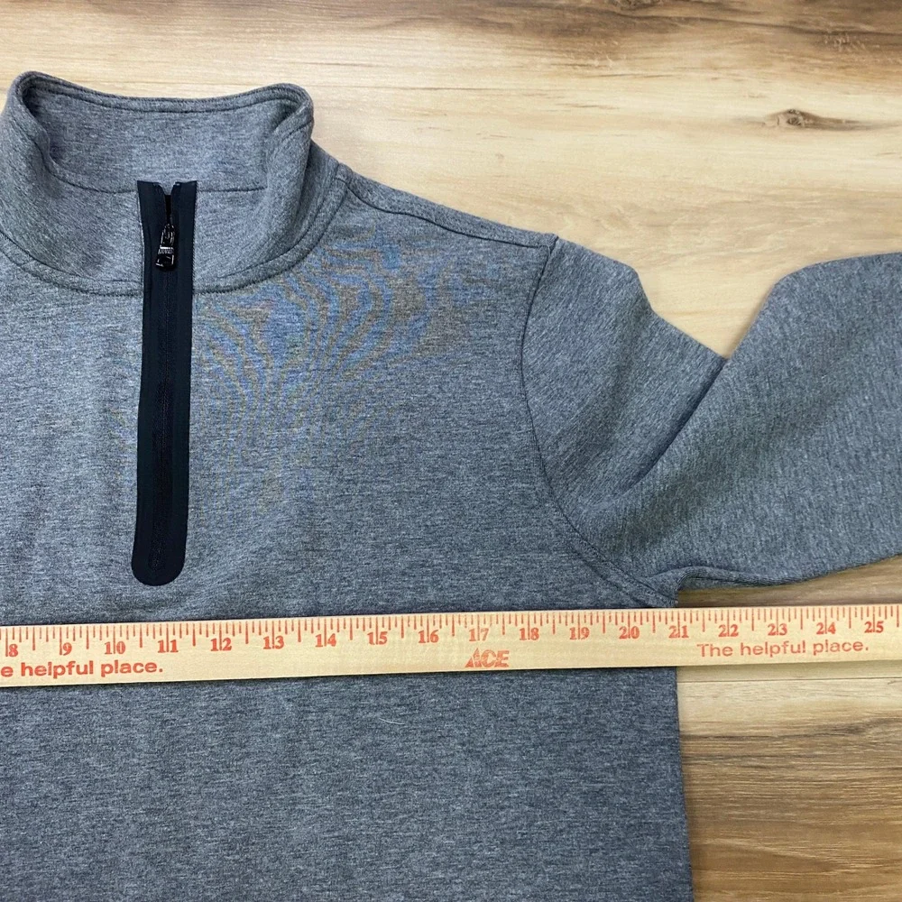 Banana Republic Quarter Zip Pullover Size M Activewear Cotton Blend Gray Regular